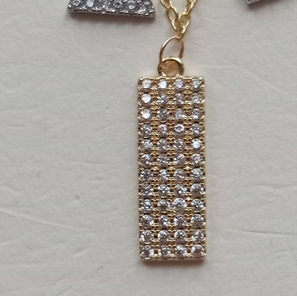 Adornia Gold Plated Sterling Silver Pavé Swarovski Crystal Pendant Neckl… - Picture 5 of 8